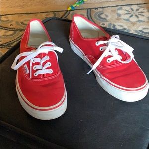 Red authentic Vans